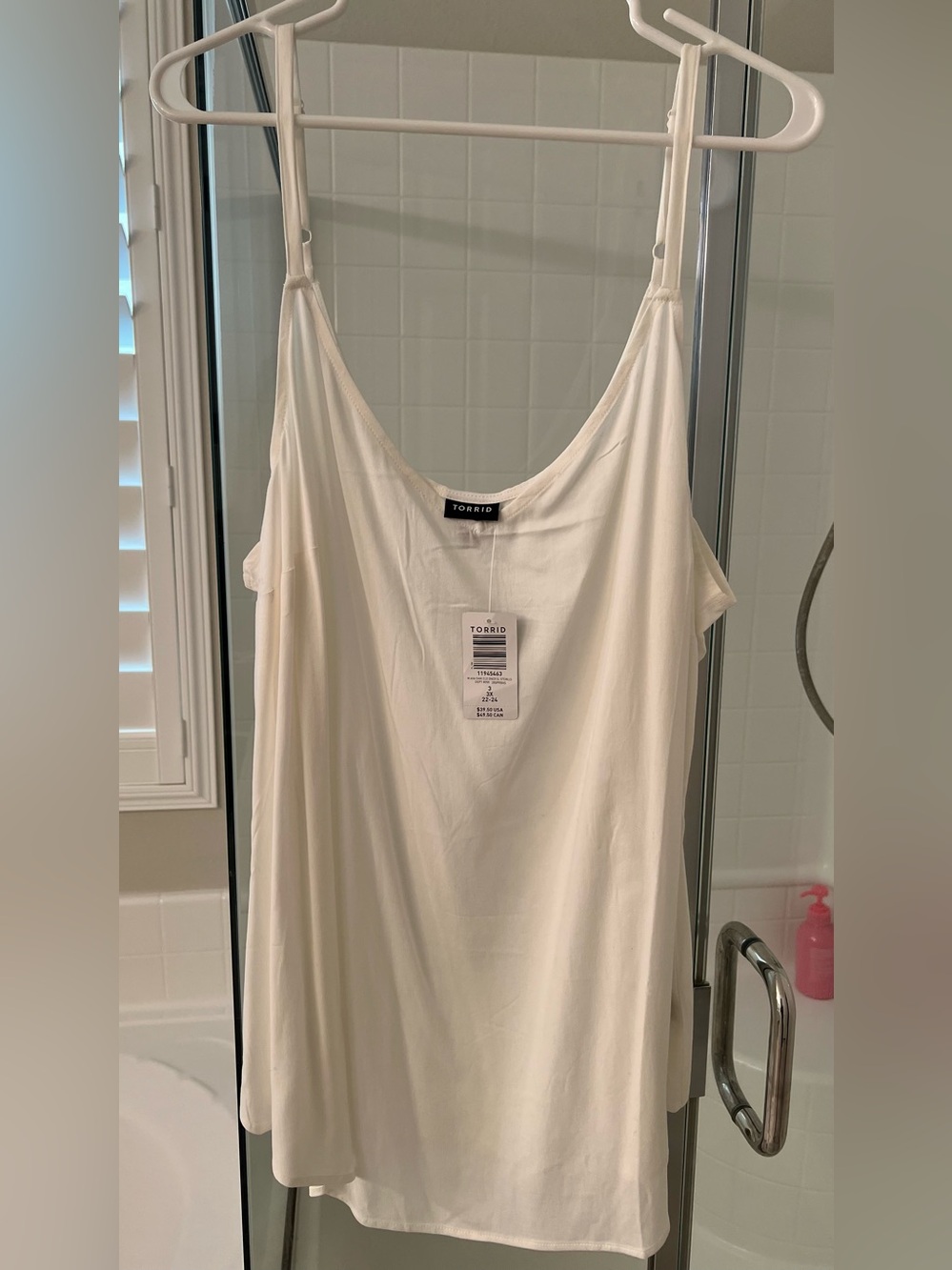 NWT Torrid Ava White Cami Cold Shoulder Tunic Size 3 3X 22-24